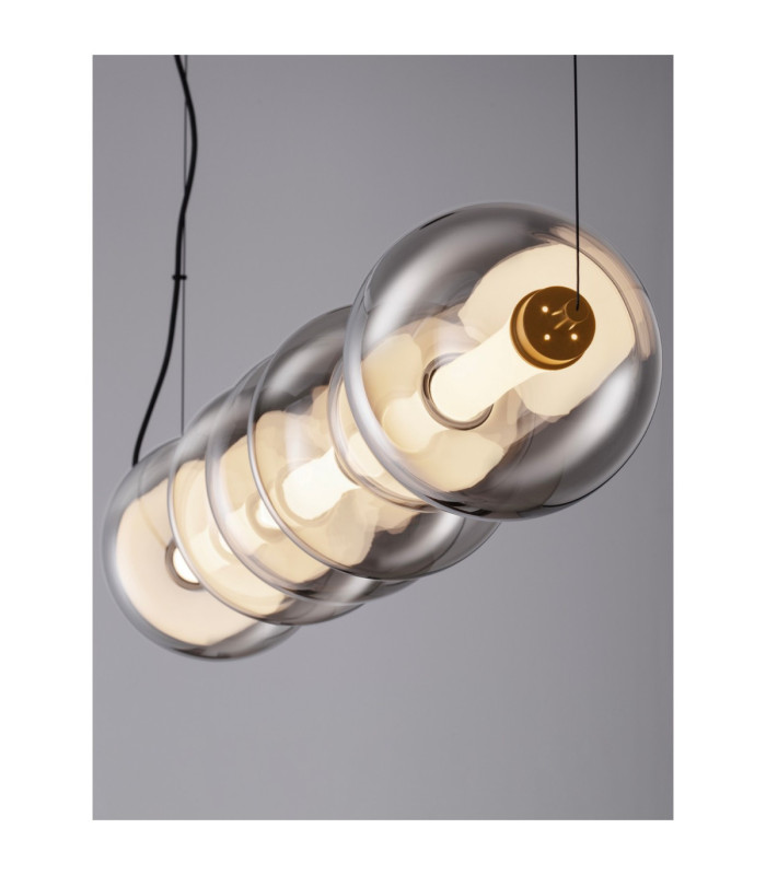 Bally Bar Pendant Ceiling Light Matt Black Smokey Grey Triac Dimmable LED 40W 2800lm 3000K-6
