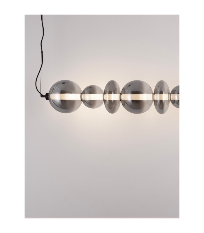 Bally Bar Pendant Ceiling Light Matt Black Smokey Grey Triac Dimmable LED 40W 2800lm 3000K-7