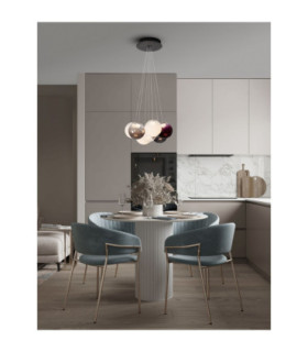 Silenzio Cluster Pendant Ceiling Light Brushed Nickel Clear Opal Smokey Purple Triac Dimmable LED 41W 2093lm 3000K-2
