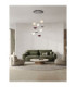 Silenzio Cluster Pendant Ceiling Light Brushed Nickel Clear Opal Smokey Purple Triac Dimmable LED 46W 2914lm 3000K-2