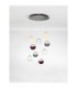 Silenzio Cluster Pendant Ceiling Light Brushed Nickel Clear Opal Smokey Purple Triac Dimmable LED 46W 2914lm 3000K-4