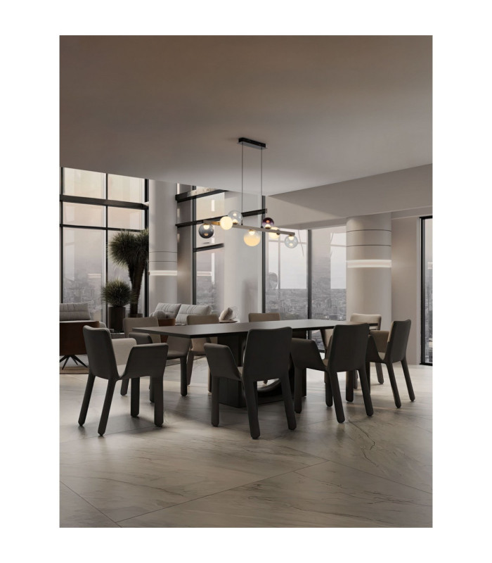 Silenzio Bar Pendant Ceiling Light Brushed Nickel Clear Opal Smokey Purple Triac Dimmable LED 40W 2615lm 3000K-2