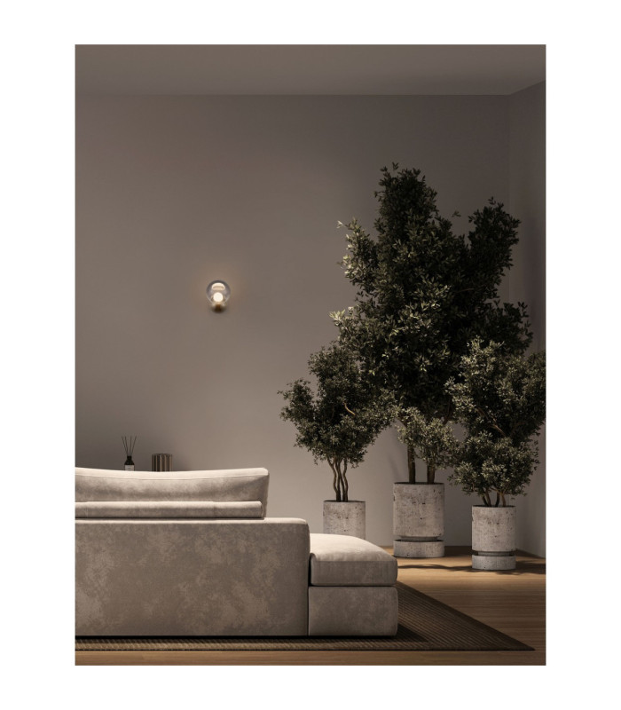 Silenzio Globe Wall Lights Brushed Nickel Smokey LED 6W 265lm 3000K-2