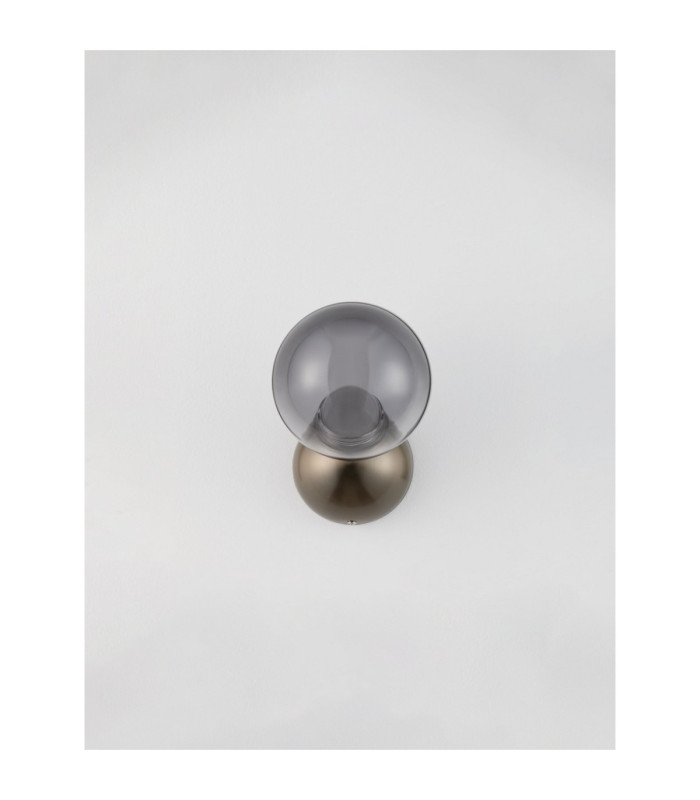 Silenzio Globe Wall Lights Brushed Nickel Smokey LED 6W 265lm 3000K-3