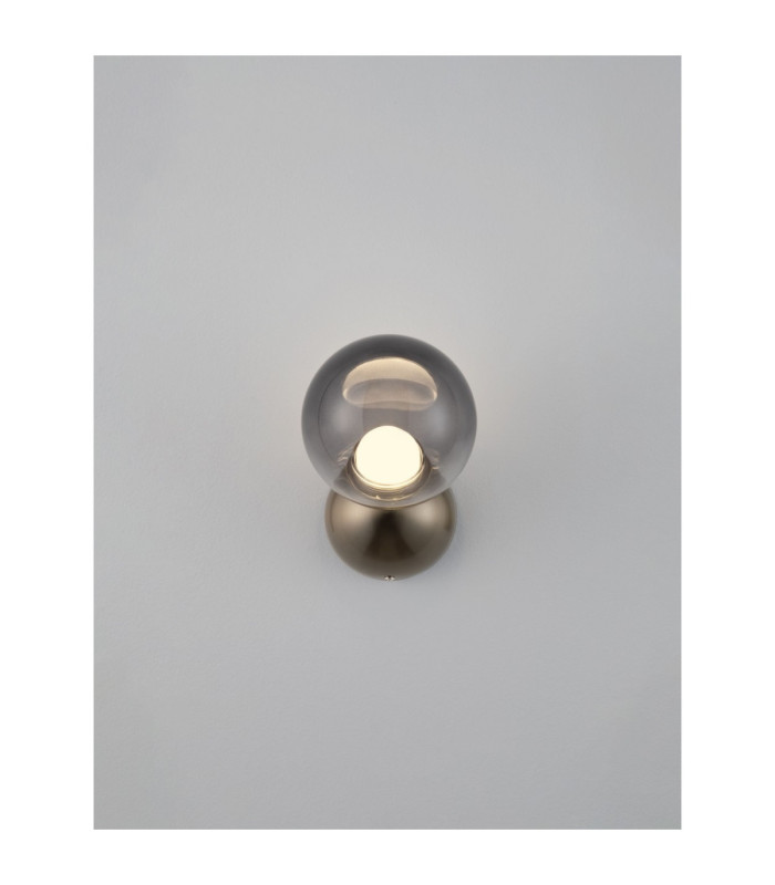 Silenzio Globe Wall Lights Brushed Nickel Smokey LED 6W 265lm 3000K-4