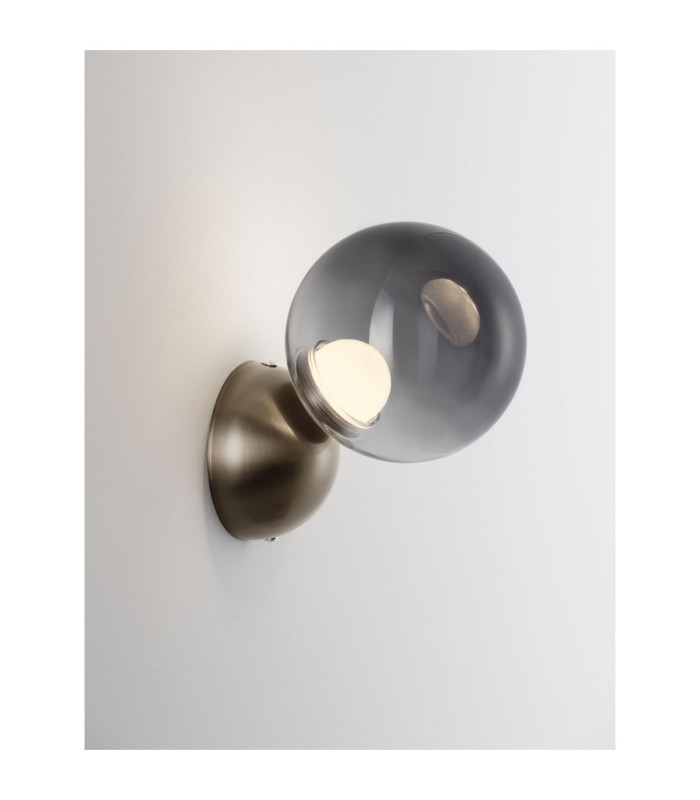 Silenzio Globe Wall Lights Brushed Nickel Smokey LED 6W 265lm 3000K-5