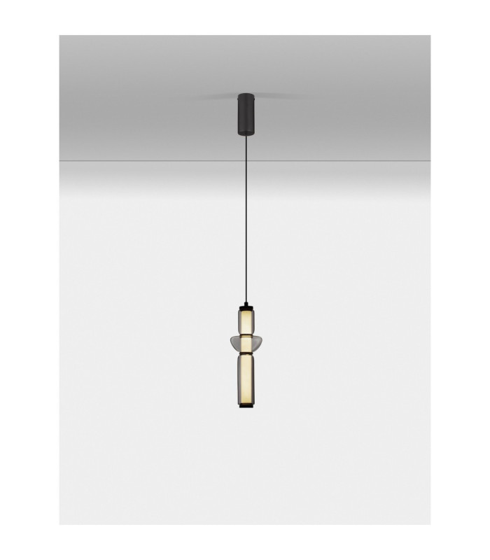 Ulon Slim Pendant Ceiling Light Smokey Grey Matt Black Triac Dimmable LED 13W 715lm 3000K-4