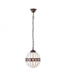 1 Light Small Globe Ceiling Pendant Dark Bronze, Tiffany glass, E14 - 1