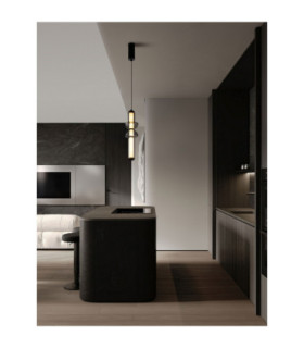 Ulon Slim Pendant Ceiling Light Smokey Grey Matt Black Triac Dimmable LED 15W 825lm 3000K-2
