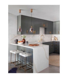 Imatia Dome Pendant Ceiling Light Smokey Brass Gold LED 7W 192lm 3000K-2