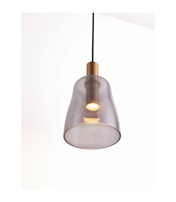Imatia Slim Pendant Ceiling Light Smokey Brass Gold LED 7W 192lm 3000K-5