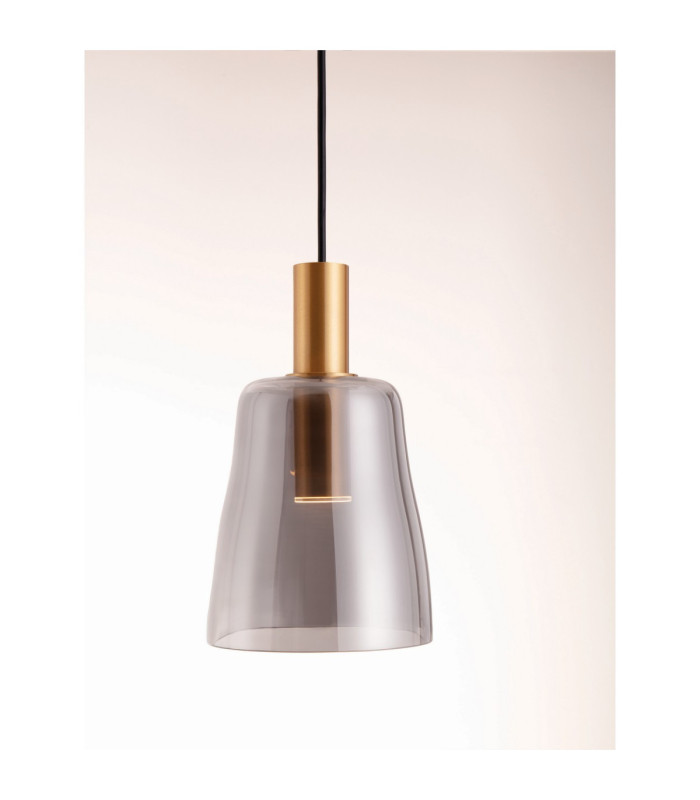 Imatia Slim Pendant Ceiling Light Smokey Brass Gold LED 7W 192lm 3000K-7