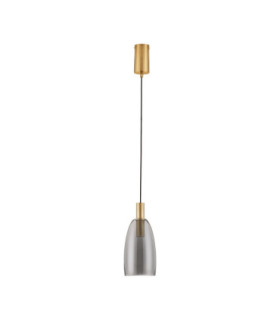 Imatia Tall Slim Pendant Ceiling Light Smokey Brass Gold LED 7W 192lm 3000K-1