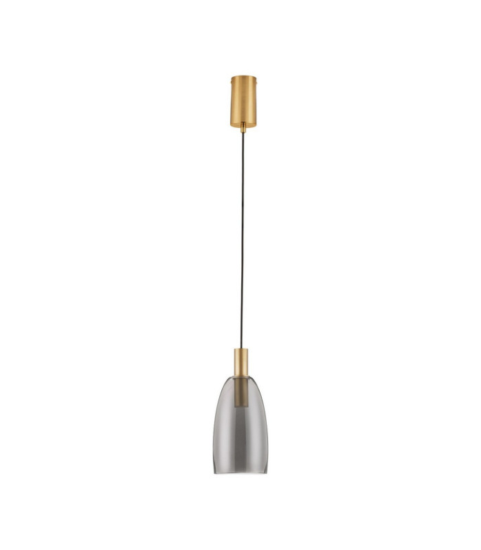 Imatia Tall Slim Pendant Ceiling Light Smokey Brass Gold LED 7W 192lm 3000K-1