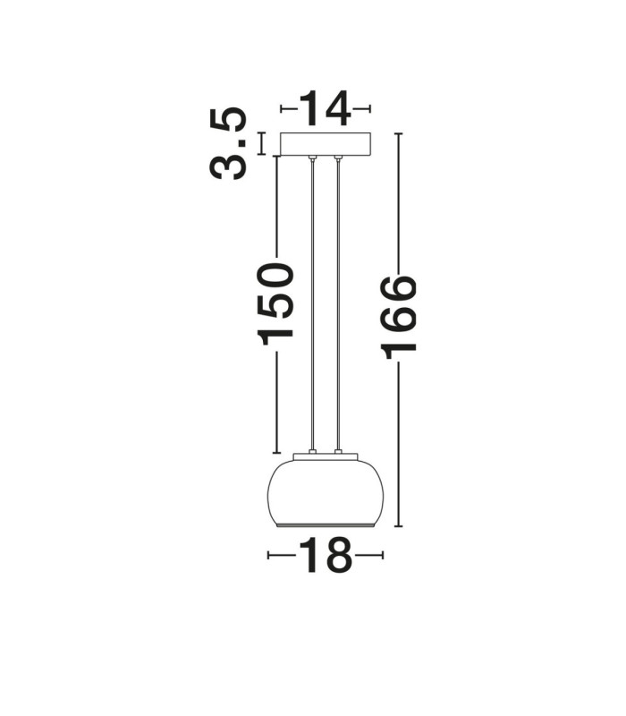 Bios Slim Pendant Ceiling Light Smokey Grey Matt Black Triac Dimmable LED 9W 628lm 3000K-5