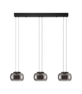 Bios Bar Pendant Ceiling Light Smokey Grey Matt Black Triac Dimmable LED 25W 1515lm 3000K-1