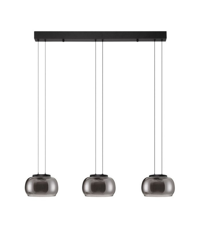 Bios Bar Pendant Ceiling Light Smokey Grey Matt Black Triac Dimmable LED 25W 1515lm 3000K-1