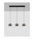 Bios Bar Pendant Ceiling Light Smokey Grey Matt Black Triac Dimmable LED 25W 1515lm 3000K-4