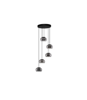 Bios Cluster Pendant Ceiling Light Smokey Grey Matt Black Triac Dimmable LED 41W 2140lm 3000K-1