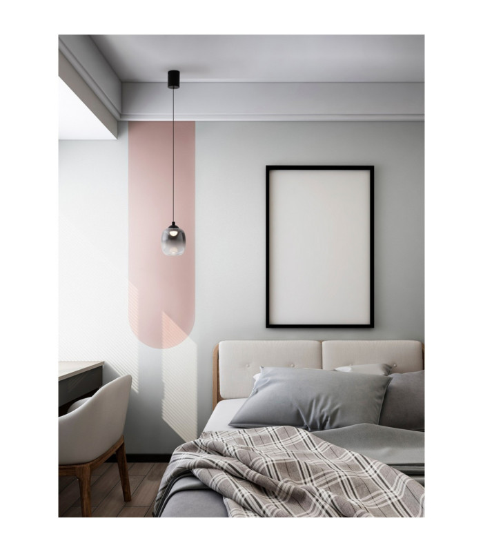 Kita Slim Pendant Ceiling Light Smokey Sandy Black LED 6W 457lm 3000K-2
