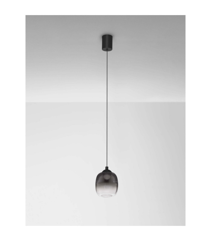 Kita Slim Pendant Ceiling Light Smokey Sandy Black LED 6W 457lm 3000K-3