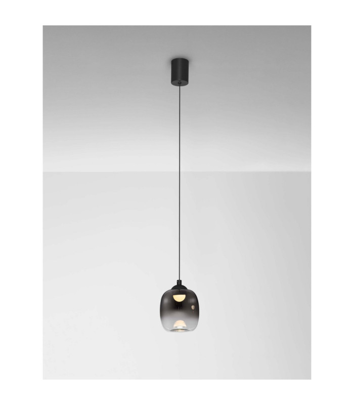 Kita Slim Pendant Ceiling Light Smokey Sandy Black LED 6W 457lm 3000K-4