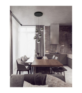 Kita Cluster Pendant Ceiling Light Smokey Sandy Black Triac Dimmable LED 28W 2222lm 3000K-2