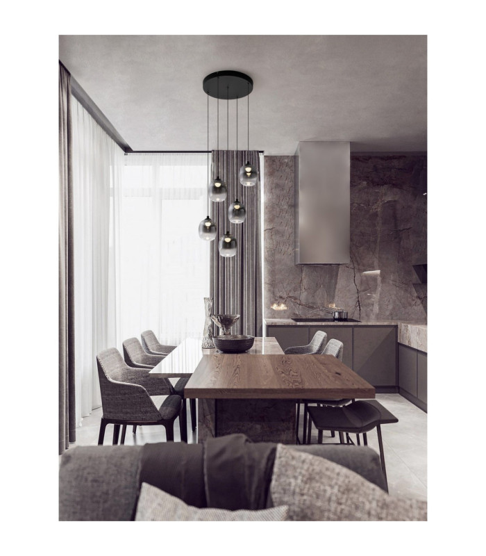 Kita Cluster Pendant Ceiling Light Smokey Sandy Black Triac Dimmable LED 28W 2222lm 3000K-2