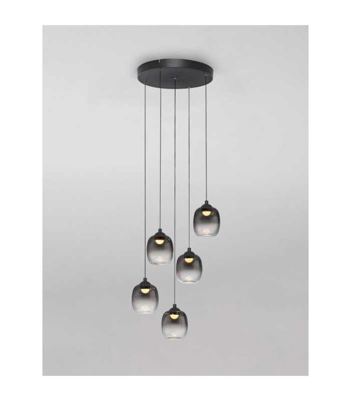 Kita Cluster Pendant Ceiling Light Smokey Sandy Black Triac Dimmable LED 28W 2222lm 3000K-4