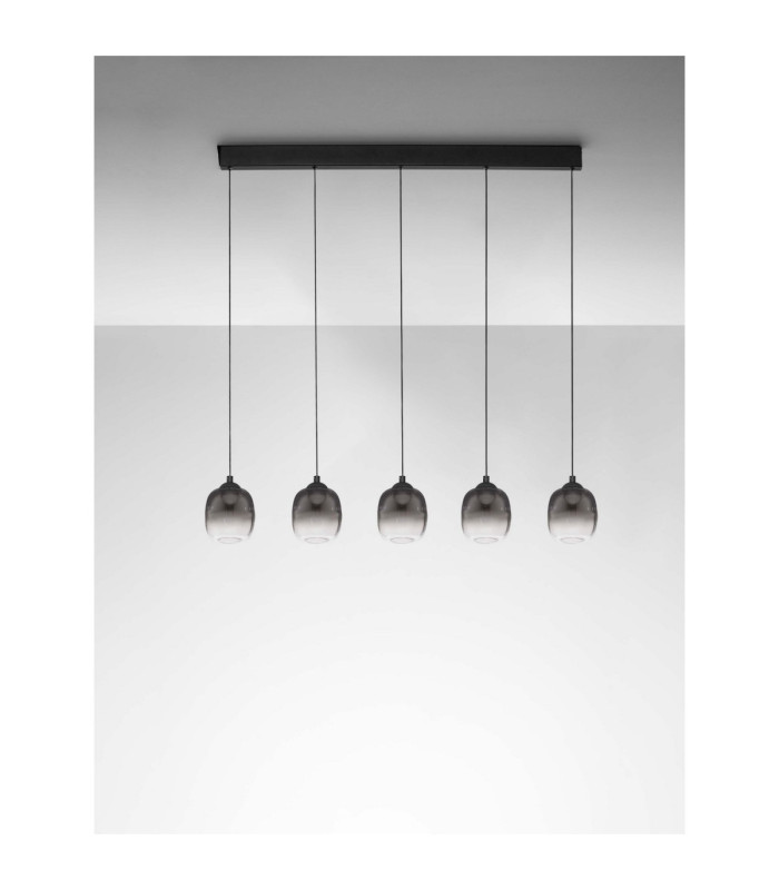Kita Bar Pendant Ceiling Light Smokey Sandy Black Triac Dimmable LED 28W 2222lm 3000K-3