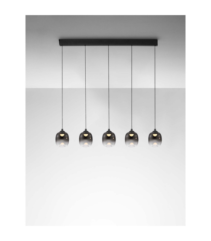 Kita Bar Pendant Ceiling Light Smokey Sandy Black Triac Dimmable LED 28W 2222lm 3000K-4