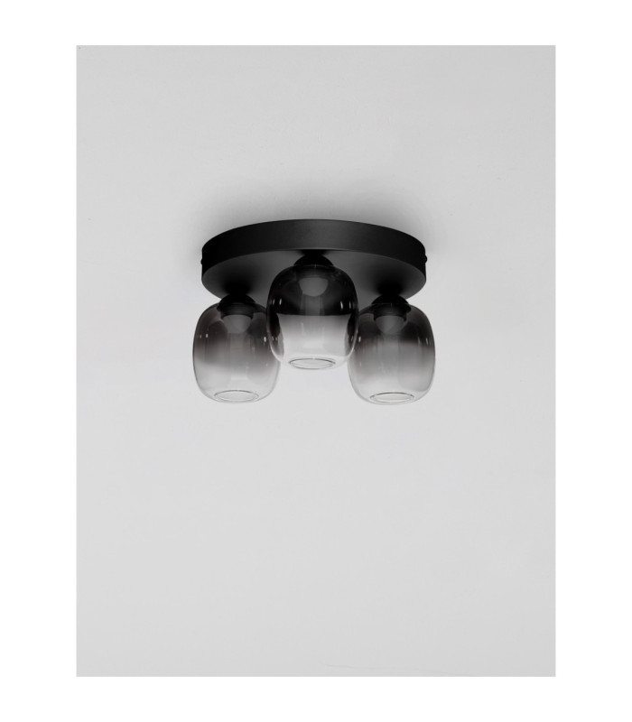 Kita Shade Cluster Ceiling Light Smokey Sandy Black Triac Dimmable LED 16W 1469lm 3000K-3