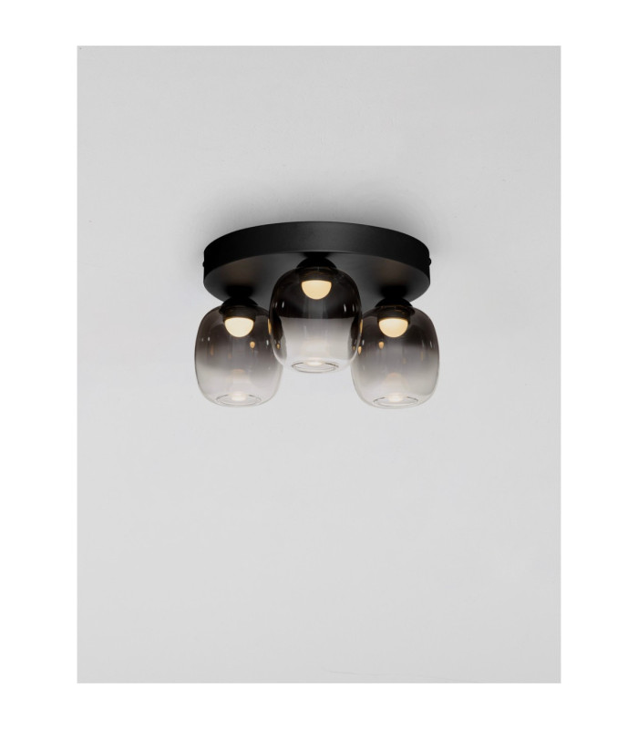 Kita Shade Cluster Ceiling Light Smokey Sandy Black Triac Dimmable LED 16W 1469lm 3000K-4
