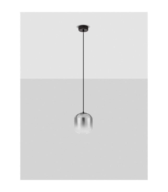 Aelia Slim Pendant Ceiling Light Smokey Matt Black LED 3W 180lm 3000K-3