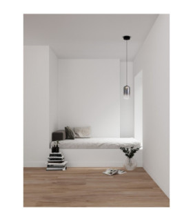Aelia Tall Slim Pendant Ceiling Light Smokey Matt Black LED 3W 180lm 3000K-2