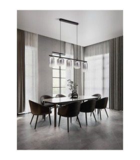 Aelia Bar Pendant Ceiling Light Smokey Matt Black Triac Dimmable LED 19W 1140lm 3000K-2
