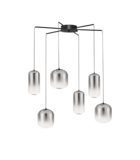 Aelia Cluster Pendant Ceiling Light Smokey Matt Black Triac Dimmable LED 25W 1500lm 3000K-1