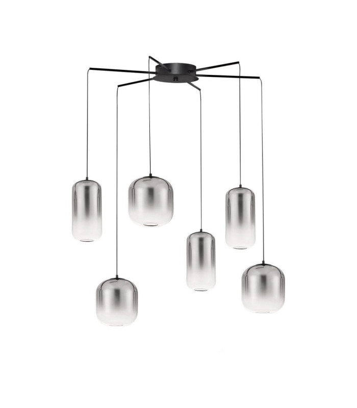 Aelia Cluster Pendant Ceiling Light Smokey Matt Black Triac Dimmable LED 25W 1500lm 3000K-1