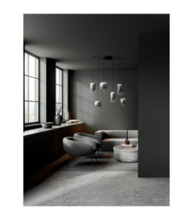 Aelia Cluster Pendant Ceiling Light Smokey Matt Black Triac Dimmable LED 25W 1500lm 3000K-2