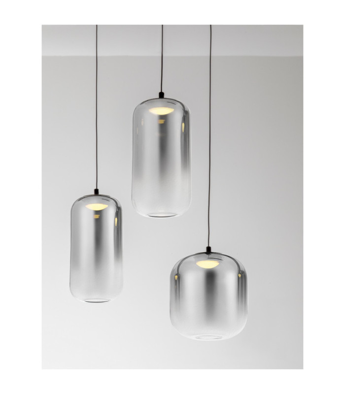 Aelia Cluster Pendant Ceiling Light Smokey Matt Black Triac Dimmable LED 25W 1500lm 3000K-5