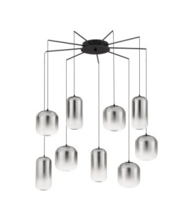 Aelia Cluster Pendant Ceiling Light Smokey Matt Black Triac Dimmable LED 36W 2160lm 3000K-1