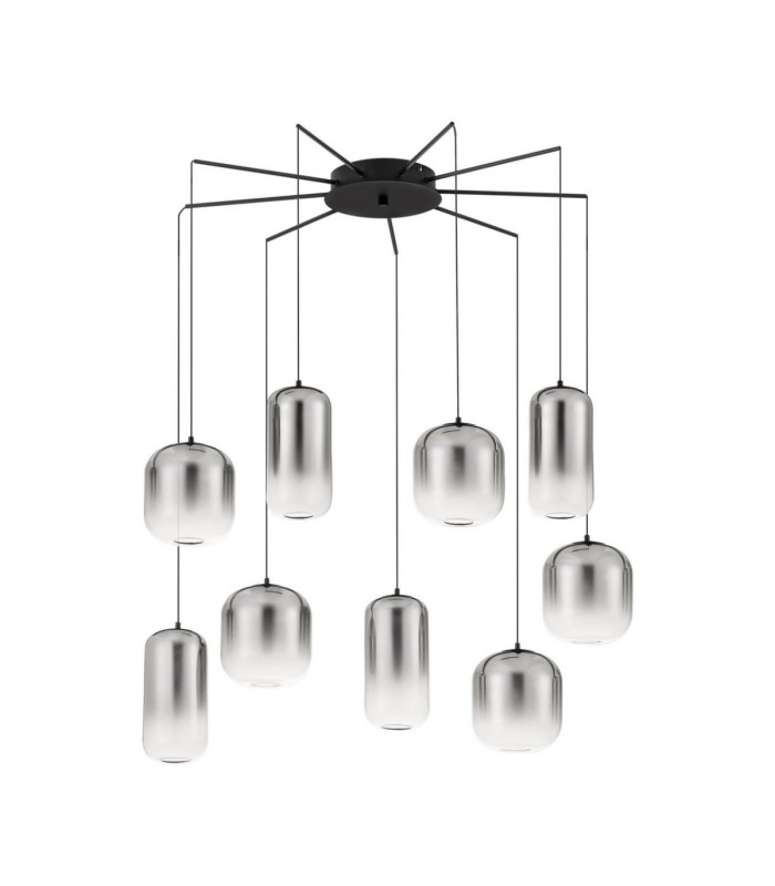 Aelia Cluster Pendant Ceiling Light Smokey Matt Black Triac Dimmable LED 36W 2160lm 3000K-1
