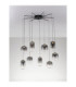 Aelia Cluster Pendant Ceiling Light Smokey Matt Black Triac Dimmable LED 36W 2160lm 3000K-4