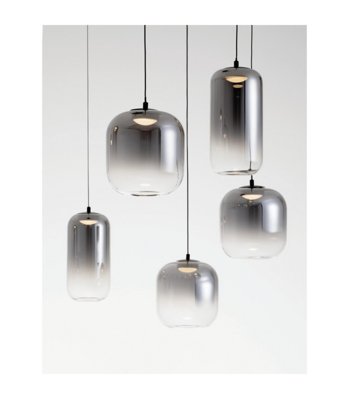 Aelia Cluster Pendant Ceiling Light Smokey Matt Black Triac Dimmable LED 36W 2160lm 3000K-5