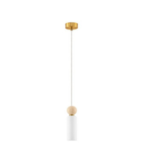 Filomena Slim Pendant Ceiling Light Opal Glossy Brushed Gold LED G9 1x5W-1