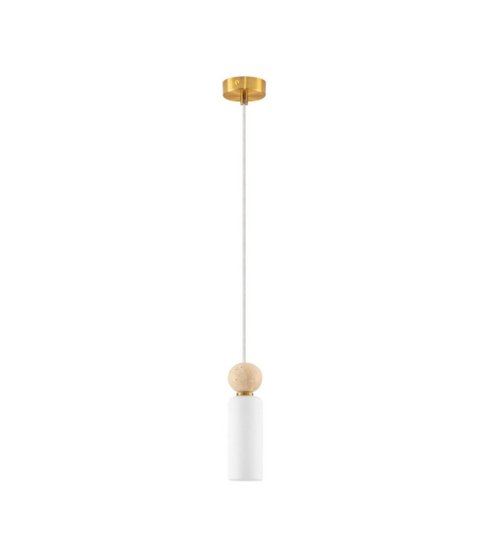 Filomena Slim Pendant Ceiling Light Opal Glossy Brushed Gold LED G9 1x5W-1