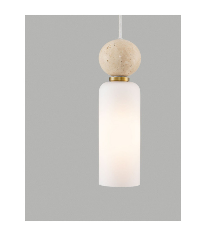 Filomena Slim Pendant Ceiling Light Opal Glossy Brushed Gold LED G9 1x5W-5