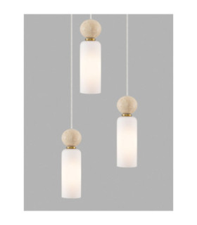 Filomena Cluster Pendant Ceiling Light Opal Glossy Brushed Gold LED G9 3x5W-2