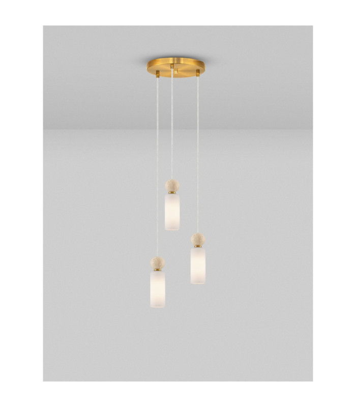 Filomena Cluster Pendant Ceiling Light Opal Glossy Brushed Gold LED G9 3x5W-4