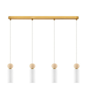 Filomena Bar Pendant Ceiling Light Opal Glossy Brushed Gold LED G9 4x5W-1